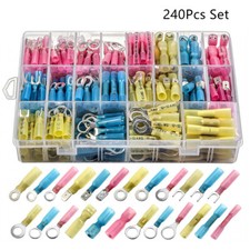240PCS Electrical Heat Shrink Wire Connectors Marine Automotive Crimp Terminals