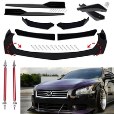 Glossy Black Front Bumper Lips Splitter Lower Spoiler Body For Nissan Altima