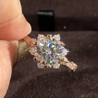 2Ct Round Cut Moissanite Women's Solitaire Engagement Ring 14K Rose Gold Plated