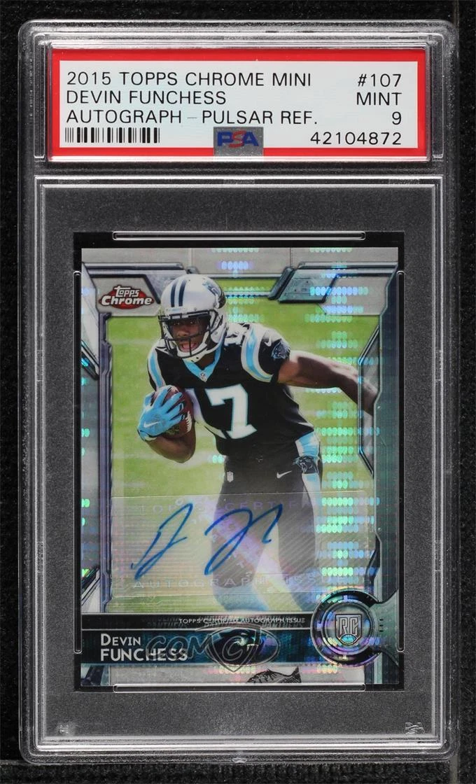 Devin Funchess Topps Chrome Mini #107 Autograph-Pulsar Refractor