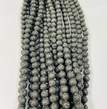 Black Lava Beads 15  Strand   Smooth Round Gemstone Beads for Jwelry Making