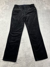 Talbots Black Corduroy Straight Leg Pants Women  s Size 8 Comfort Stretch Casual