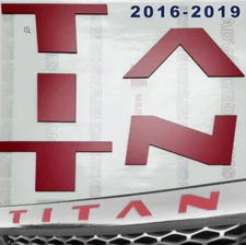 SET OF 2: RED Titan 2016 2017 2018 2019 Hood/Grill + Tailgate Guard Letters