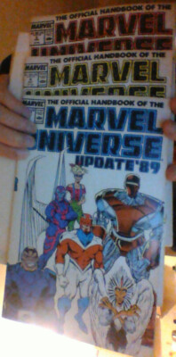 OFFICIAL HANDBOOK OF THE MARVEL UNIVERSE UPDATES 1989 # 1 4 5 COMICS VF BULLSEYE
