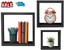 sorbus floating shelves solid square shaped hanging wall shelves set of 3 black