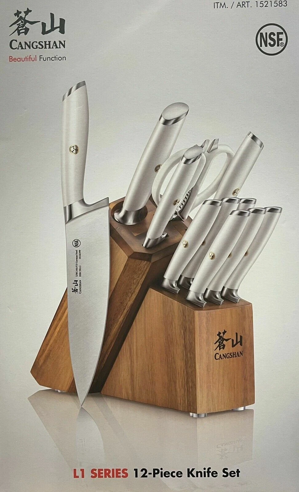 Cangshan L1 Series 12 Piece High Alloy German Steel Forged Knife Set NSF 1026078