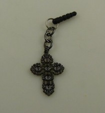 Black crystal cross gothic look to it cell phone charm r purse charm