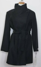 calvin klein belted wrap coat oatmeal