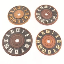 Cuckoo Clock Dials Lot of 4 German 2-Plastic and 2-Wooden Dials CY206