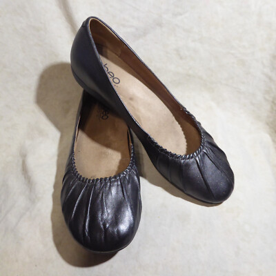   ABEO Bio System Ballet Flats sz 7 N Dark Pewter Leather; Ruched Details