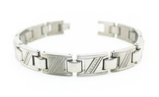 Titanium Embedded Cubic Zirconia Comtemporary Mens Bracelet 8.5"