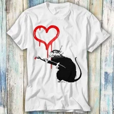 Banksy Inspired Painting Artist Rat T Shirt Meme Gift Top Tee Unisex 1213