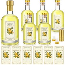 6 Set Clear Glass Bottles for Limoncello Homemade 12.7 oz Heavy Base Glass Bo...