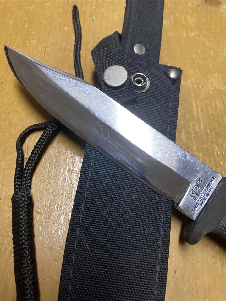CUCHILLO HOJA FIJA SRK CARBONO V ACERO FRÍO VINTAGE/DESCONTINUADO-CON FUNDA-USA-🇺🇸 Foto 2 de 4