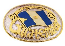Guatemala Belt Buckle Big New Flag Country Land Chapines Guatamalan Indian Mayan
