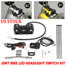 US Dirt Bike LED Light Headlight  Switch Kit For Kawasaki Honda Yamaha Suzuki