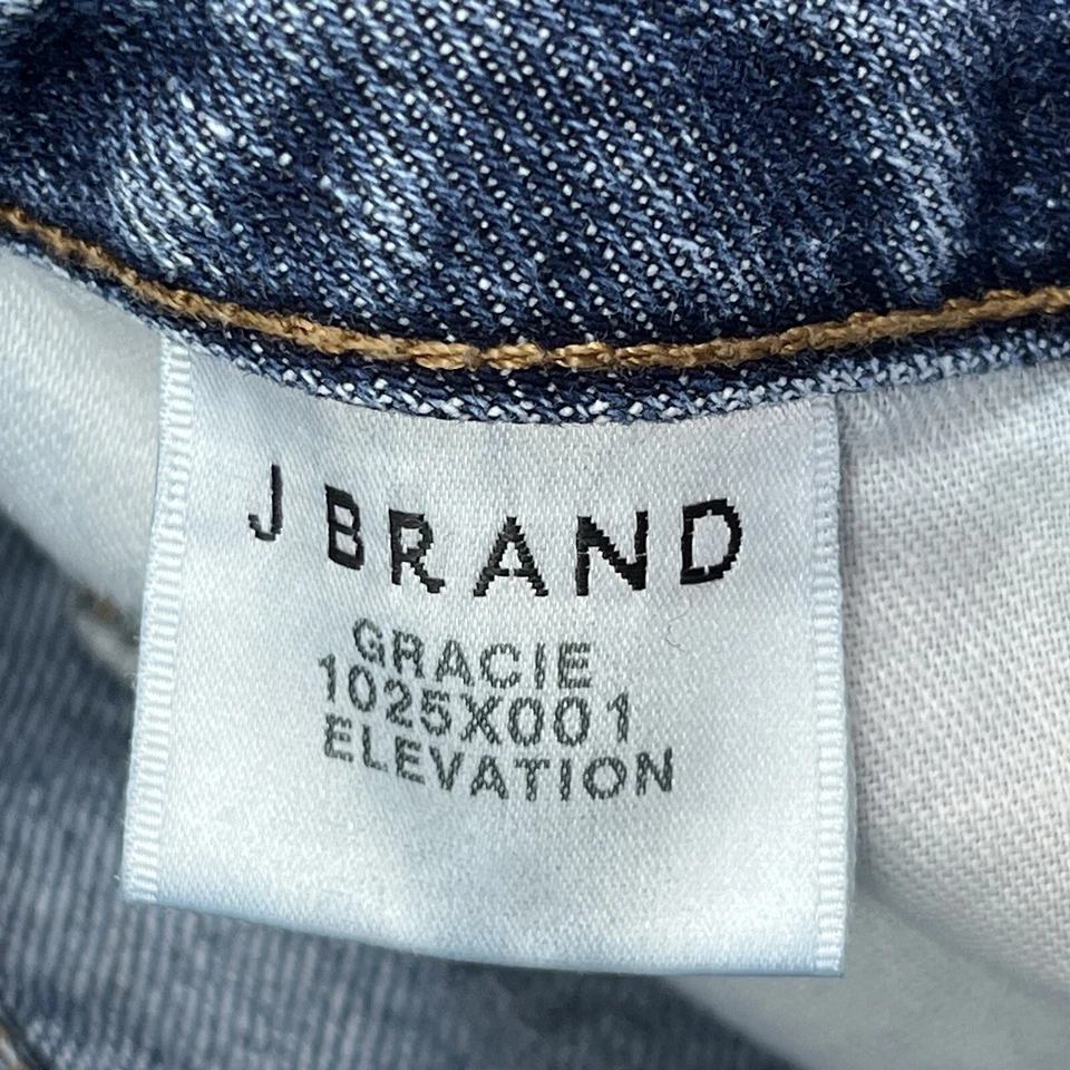 Pantalones Cortos Corte J Brand Gracie Para Mujer 24 Azul Envejecido Dobladillo Enrollado Algodón Denim Foto 4 de 4