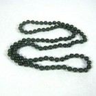 Dark Green Jade Beaded Necklace 32 in Hand Knotted Gemstone Strand Jewelry