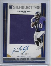2016 Preferred KENNETH DIXON Baltimore Ravens Silhouettes auto jersey 125/199 RC