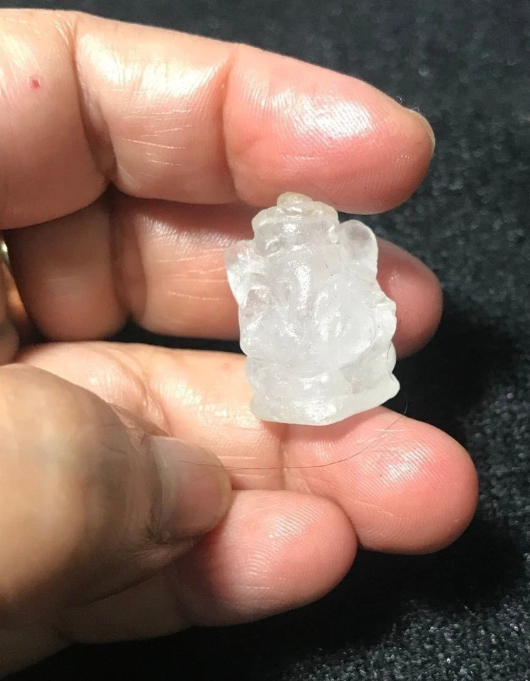 MAGIA NATURAL TALISMÁN CUARZO ENORME SEÑOR GANESHA TALLA ESCULTURA AMULETO TAILANDÉS Foto 3 de 4