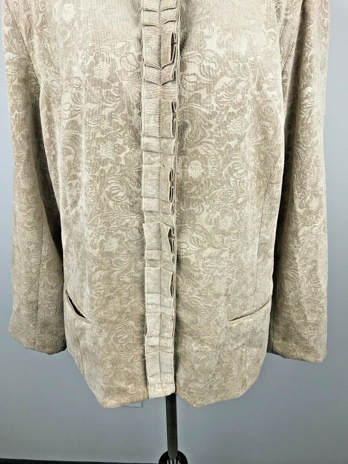 Chicos Womens Ruffle Blazer Jacket Tan Textured J… - image 6