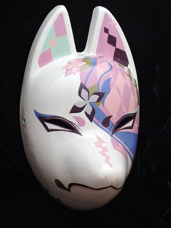 Komendo Full Face Fox Kitsune Mask SENRYUMON-SENKA Hand Made Painted Japan Party - Image 2 of 4