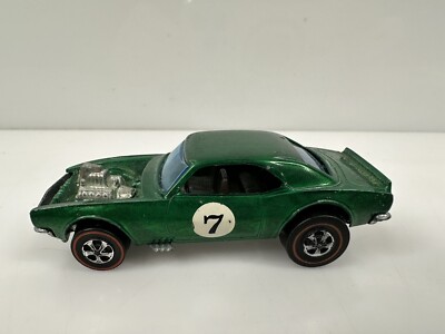 Rare Vintage Hot Wheels Redline 1969 Heavy Chevy Camaro Green Hong