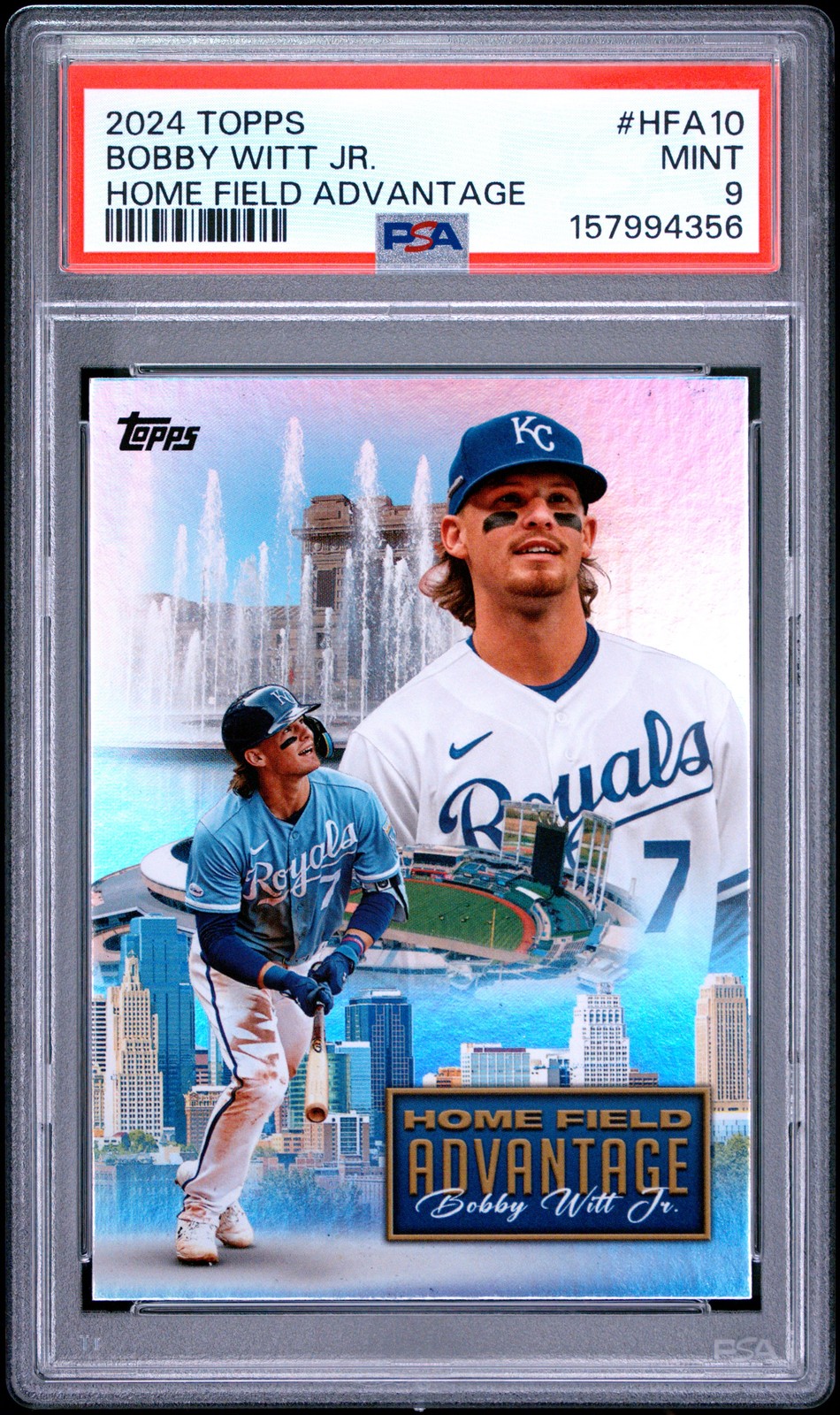 2024 TOPPS HOME FIELD ADVANTAGE #HFA10 BOBBY WITT JR. PSA 9