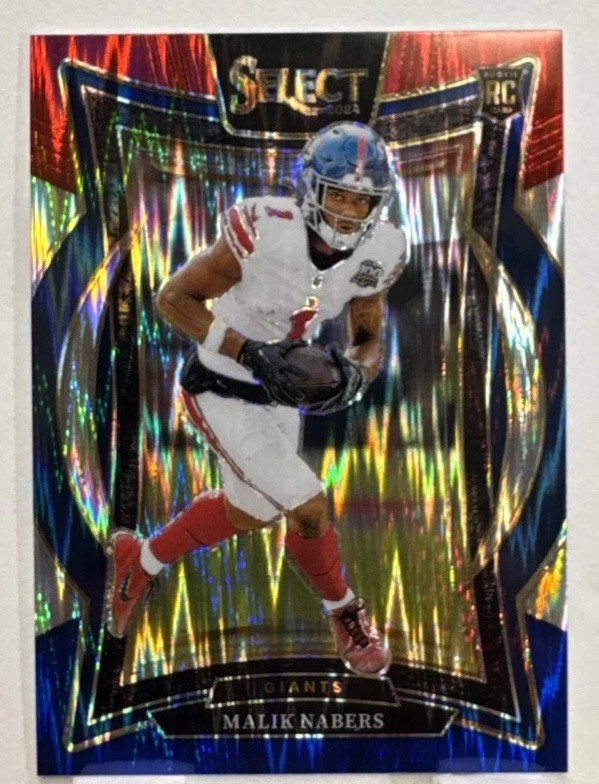 2024 Panini Select - Concourse Malik Nabers #29 Red & Blue Shock Prizm (RC)