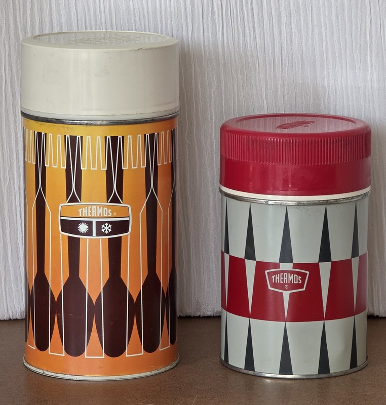 Two Vintage  1971  Wide Mouth King Seeley Thermoses 