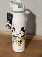 Disney Mickey and Minnie Mouse stainless steel water bottle features a 20 oz