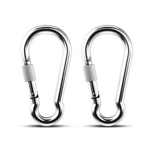 2 Pack 4inch Large Locking Carabiner Heavy Duty 304 Stainless Steel  Carabiner