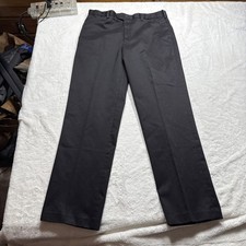 Perry Ellis Portfolio Mens Black Dress Pants 36"x34" Flat Front 100 Cotton