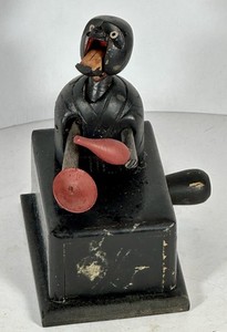 Antique Japanese Kobe Mechanical Toy Head And Arms Move Music Theme c.1900