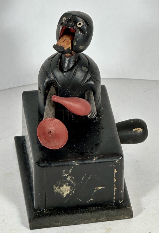 Antique Japanese Kobe Mechanical Toy Head And Arms Move Music Theme c.1900