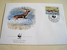 Sambia 1987 50c Black Lechwe Antilope Briefmarke auf WWF FD Brief.... 18-2