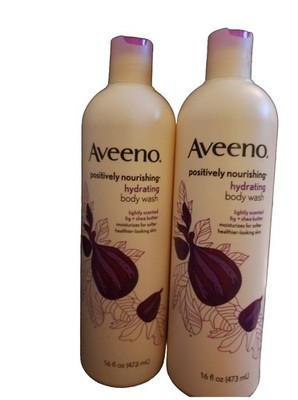 2x Aveeno FIG Shea Butter Positively Nourishing Aveeno Body Wash, 16 oz 