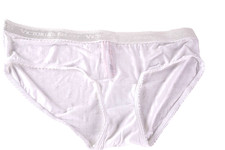 .VICTORIA'S SECRET SATIN THICK LOGO WAISTBAND HIPHUGGER HIPSTER PANTY RARE L