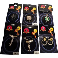Vintage Pewter Warner Brothers Tweety Bird - Marvin Martian Necklace LOT OF 6