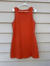 Everlane Women's Medium Bright Orange Square Neck Sleeveless Dress B14