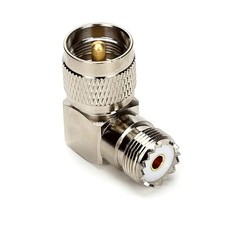 Uhf Pl259 Male To So239 Female Rf Coax Coaxial Connector Adapter Right Angle 90
