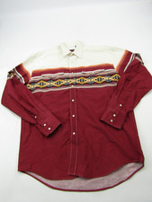 VTG Roper Shirt Mens Medium Pearl Snap Aztec Southwestern Western Ranchwear