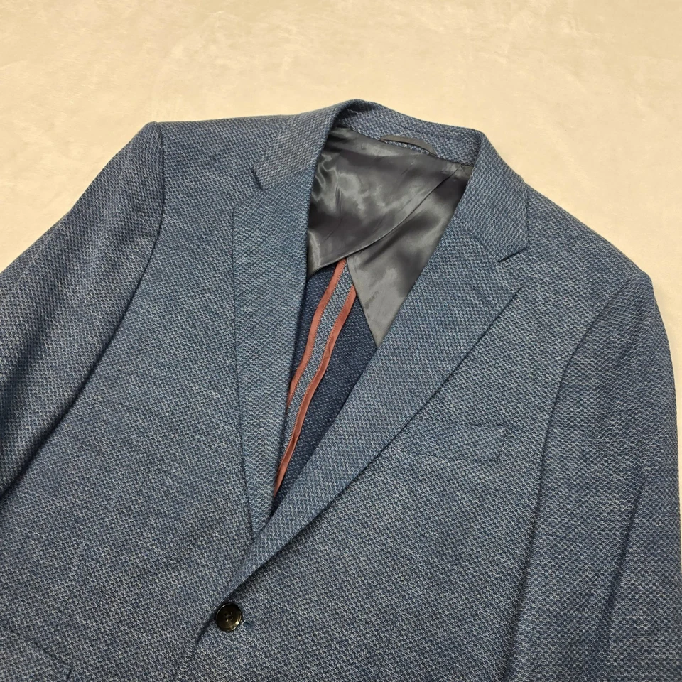 Rodd & Gunn Sport Coat Mens Medium Blue Texture Blazer Jacket Sports Fit Italy - Image 4 of 4