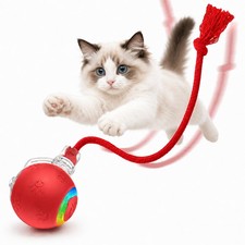 Interactive Cat Ball Toy: Strong Motor, LED Lights, Bird Chirps, Motion-Activate