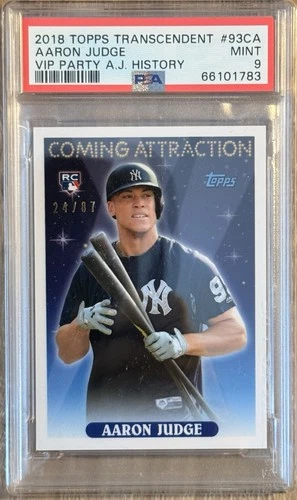 2017 Topps Transcendent VIP Aaron Judge #93CA /87 Insert PSA 9 – Rare
