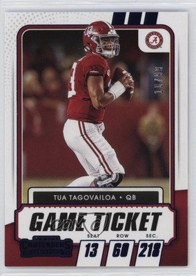 2021 Panini Contenders Draft Picks Game Ticket Blue 10/99 Tua Tagovailoa #25 6o3