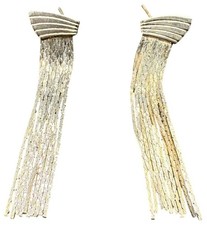 Tassel Fringe Chain Dangle Drop Long Earrings Gold Tone Festival Party/ Cocktail