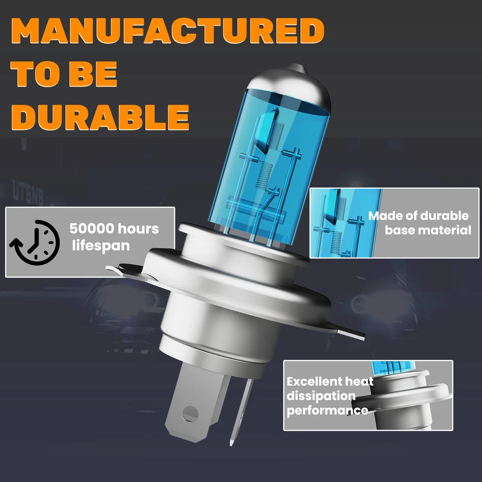 Combo de bombillas halógenas altas/bajas + haz antiniebla 6000 k para Toyota Previa 1994-1997 Foto 4 de 4