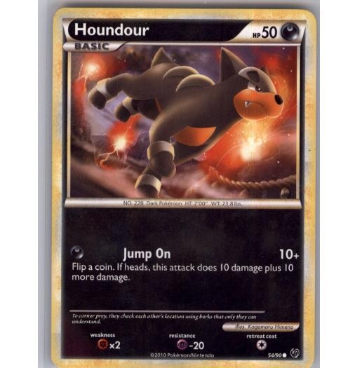 Houndour 54/90 Common HGSS Undaunted Pokemon Moderately Played