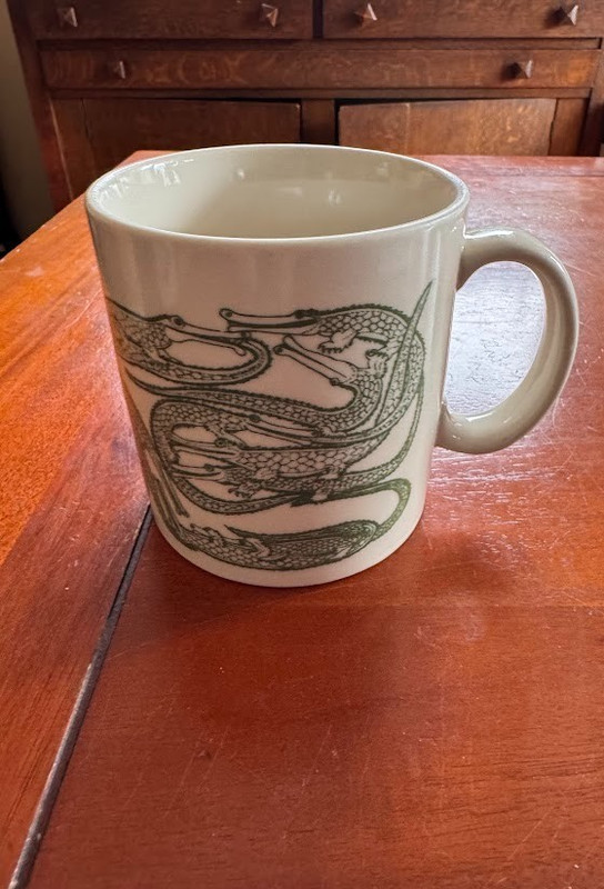 Vintage Taylor & Ng Naughty Crocodiles Alligator Coffee Mug Cup Japan Green 1979